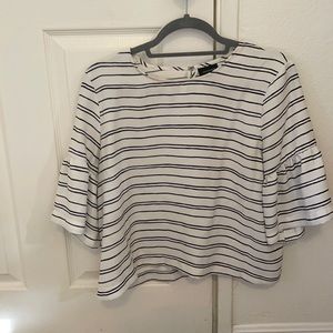 Black and white striped blouse